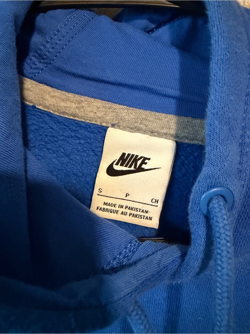 Nike Sportswear Club Fleece Solo Swoosh Hoodie Blue 611457-410 Mens Sz S - Picture 2 of 4